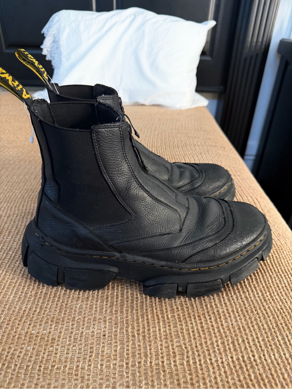 Dr. Martens Black Leather Chelsea Boots with Chunky Lug Sole